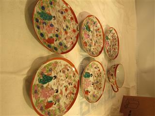 VTG LOT OF 19 JAPANESE EGGSHELL PORCELAIN PLATES, SAUCERS, CUPS & CREAMER-